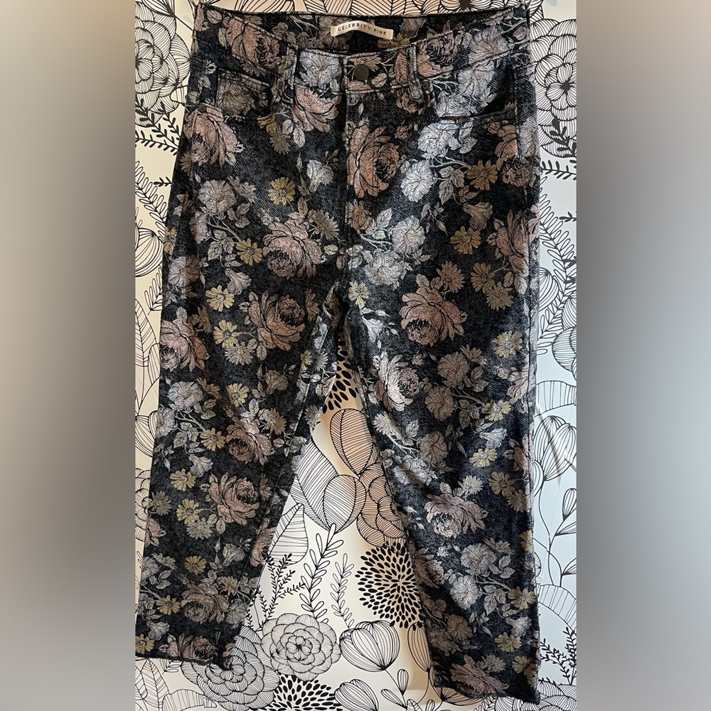 Celebrity Pink Black Floral Trousers